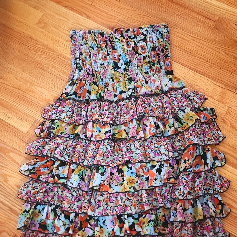 Floral layered tube dress